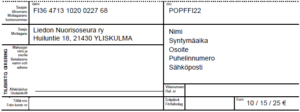 Jäsenmaksun tilisiirtolomake 2016